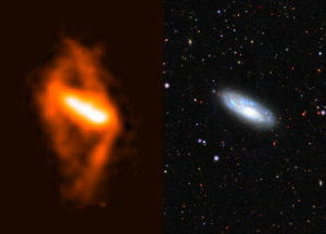 WALLABY pilot survey – NGC 4632 gas (left) and stars (right)